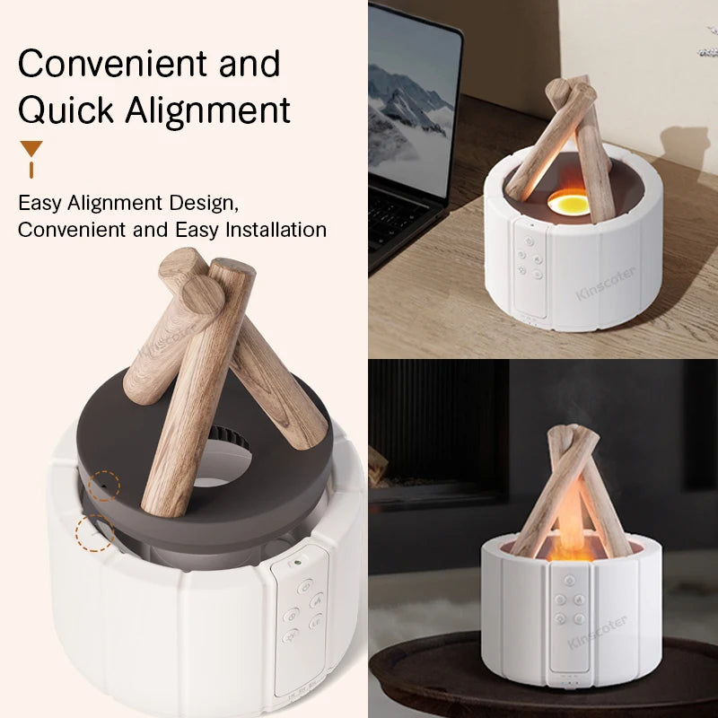  Flame Effect Aroma Diffuser – Transform Your Space with Cool Mist, LED Glow & Essential Oils! 