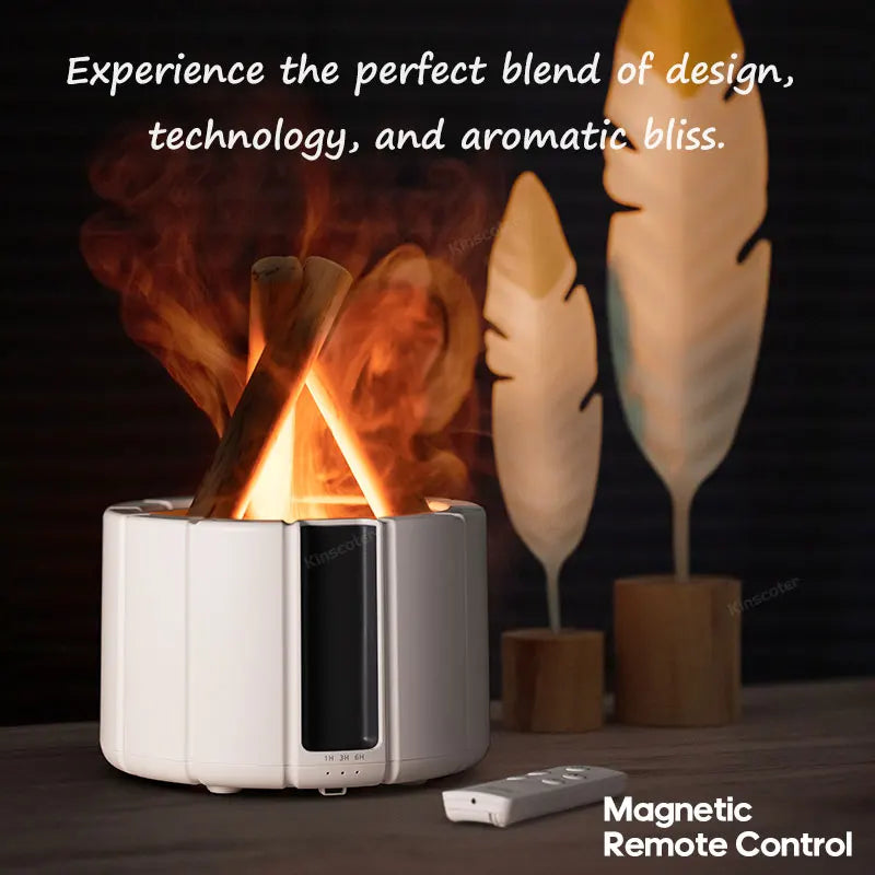  Flame Effect Aroma Diffuser – Transform Your Space with Cool Mist, LED Glow & Essential Oils! 