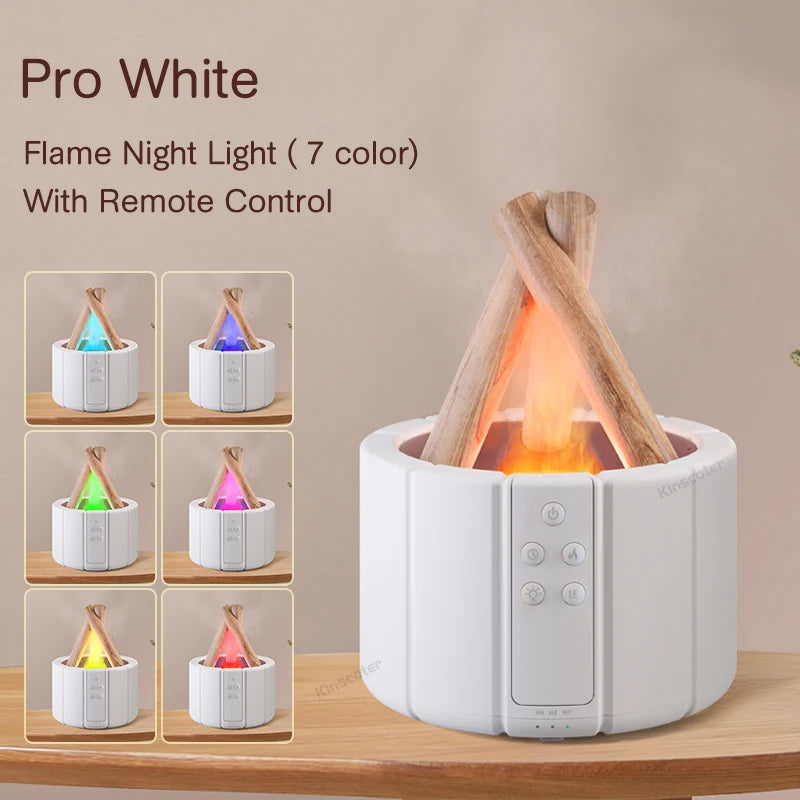  Flame Effect Aroma Diffuser – Transform Your Space with Cool Mist, LED Glow & Essential Oils! 