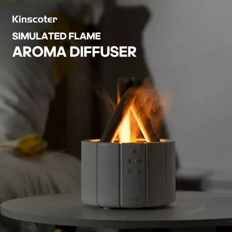  Flame Effect Aroma Diffuser – Transform Your Space with Cool Mist, LED Glow & Essential Oils! 